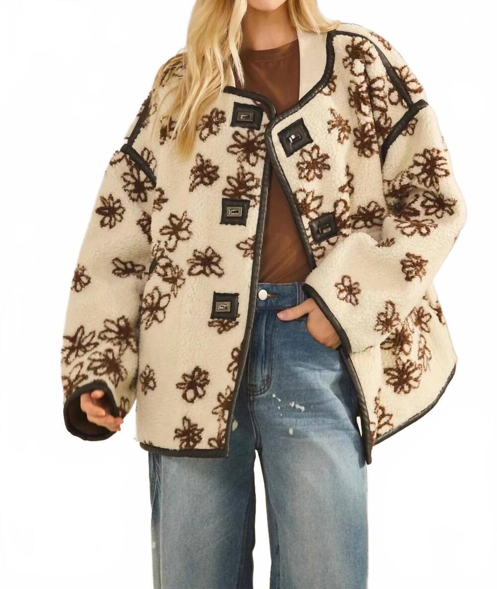 NEW OLI & HALI mineral washed floral jacket in ecru